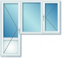 Балконный блок (балконная дверь и окно с откидной створкой)