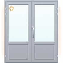 Алюминиевая дверь тёплая двухстворчатая